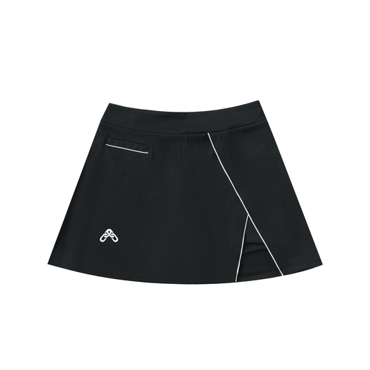 High-Waist Pocketed A-Line Skirt